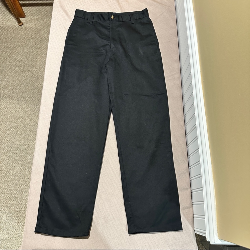 Basic Editions Black Slacks Dress Pants Boys Size 14 Adjustable Waist Straps
